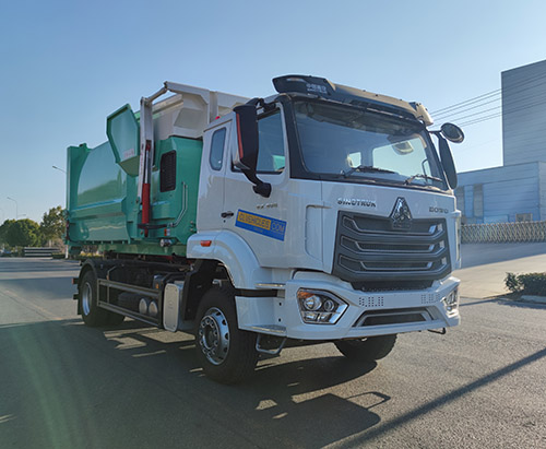 Uma unidade de 14cbm de transporte de caminhão de lixo com compactores destacáveis ​​para Trinidad e Tobago